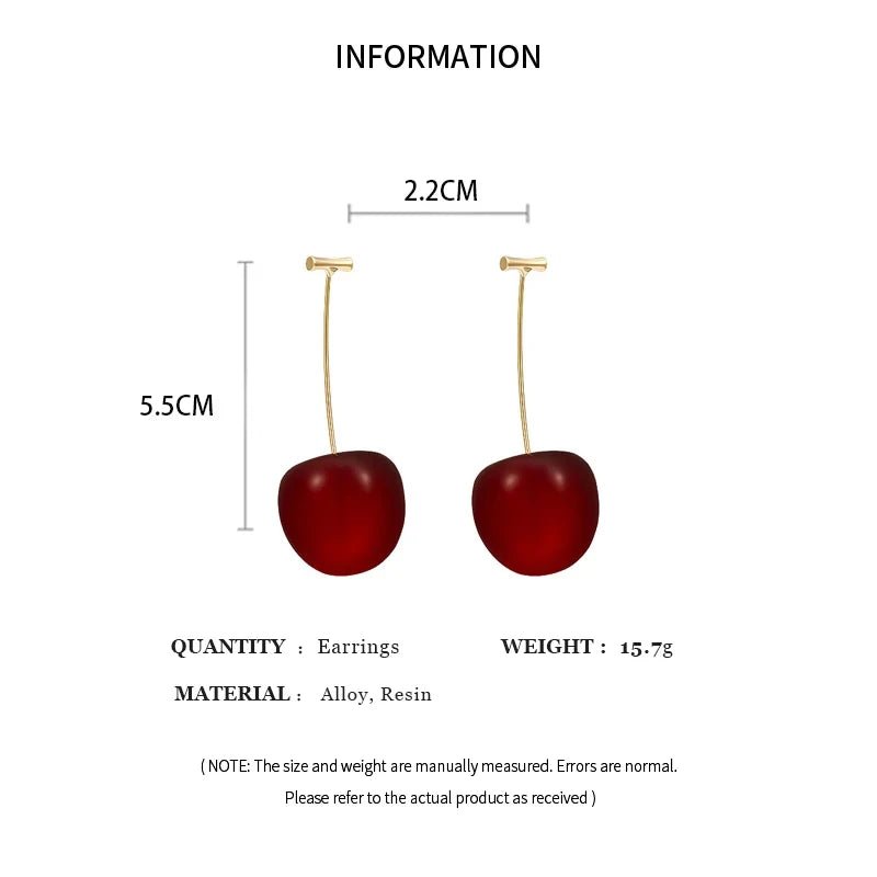 Boucles d'Oreilles Cerise Fraise - Femme - FoytiShop