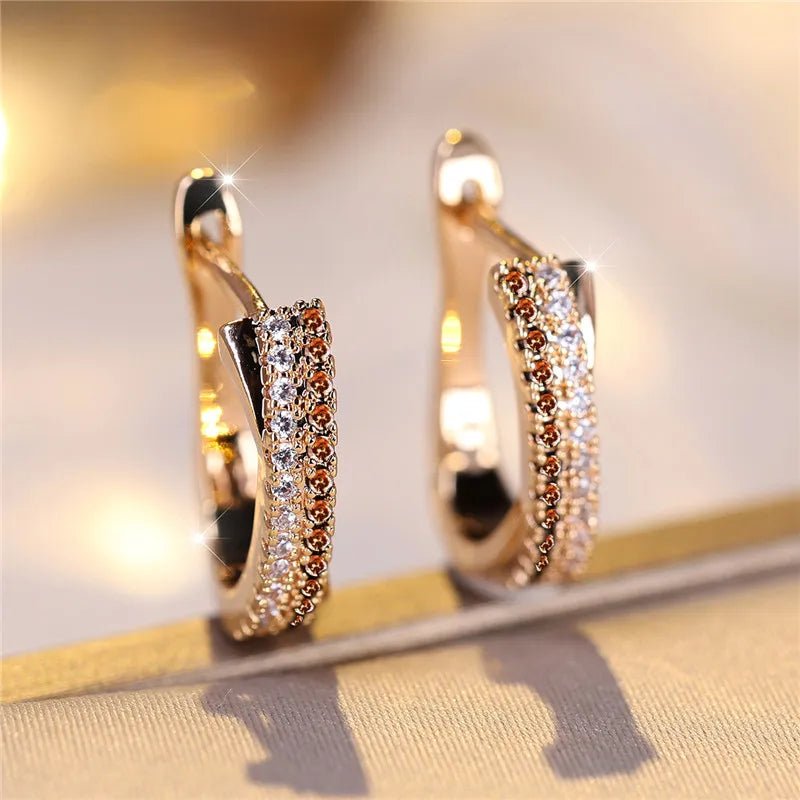 Boucles d'Oreilles Clip Zircon Rouge - Femme - FoytiShop
