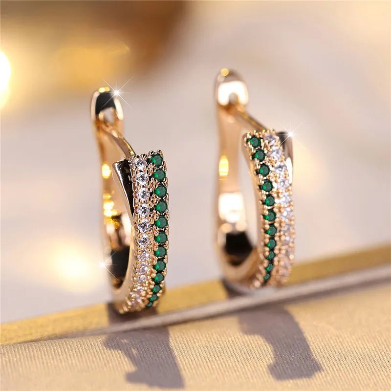 Boucles d'Oreilles Clip Zircon Rouge - Femme - FoytiShop