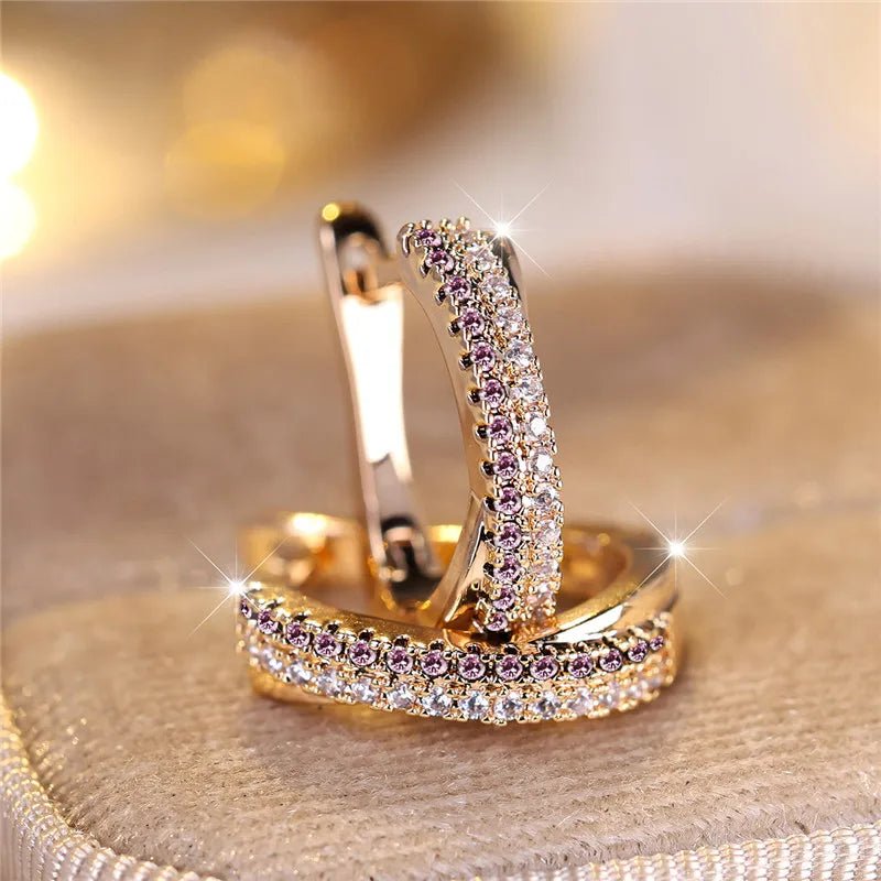 Boucles d'Oreilles Clip Zircon Rouge - Femme - FoytiShop