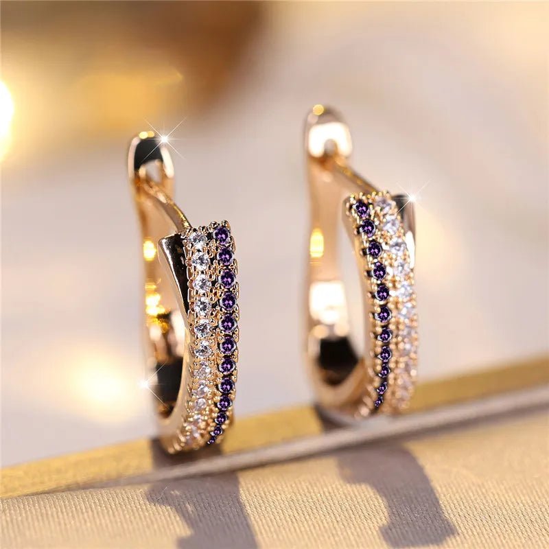 Boucles d'Oreilles Clip Zircon Rouge - Femme - FoytiShop