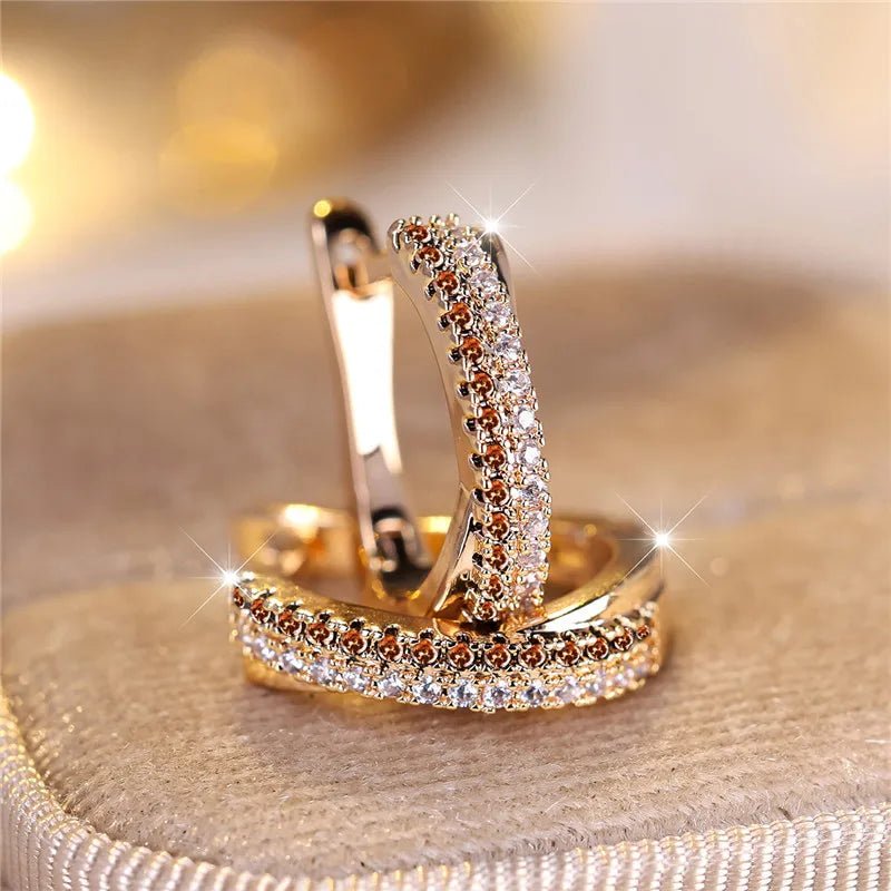 Boucles d'Oreilles Clip Zircon Rouge - Femme - FoytiShop