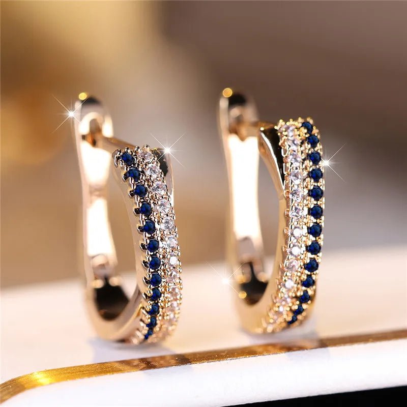 Boucles d'Oreilles Clip Zircon Rouge - Femme - FoytiShop