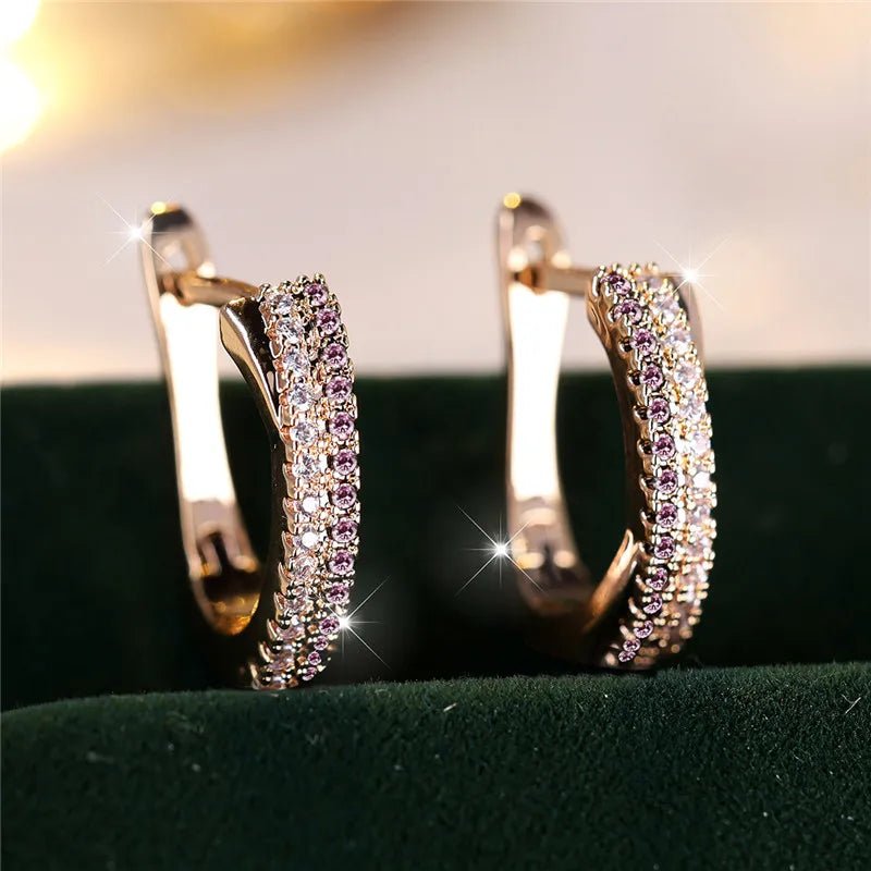 Boucles d'Oreilles Clip Zircon Rouge - Femme - FoytiShop