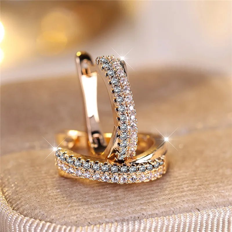 Boucles d'Oreilles Clip Zircon Rouge - Femme - FoytiShop