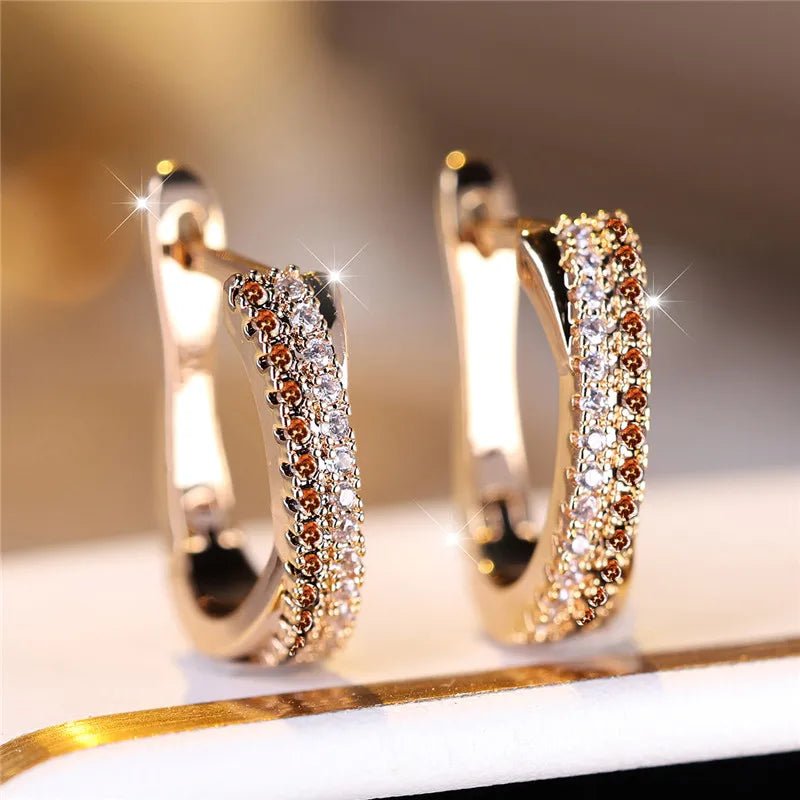 Boucles d'Oreilles Clip Zircon Rouge - Femme - FoytiShop