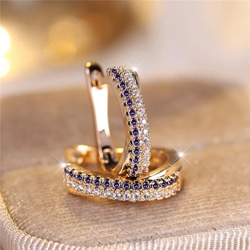 Boucles d'Oreilles Clip Zircon Rouge - Femme - FoytiShop
