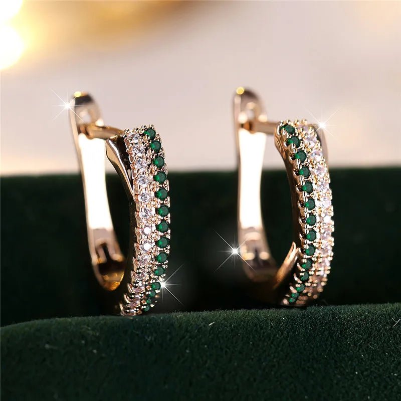 Boucles d'Oreilles Clip Zircon Rouge - Femme - FoytiShop