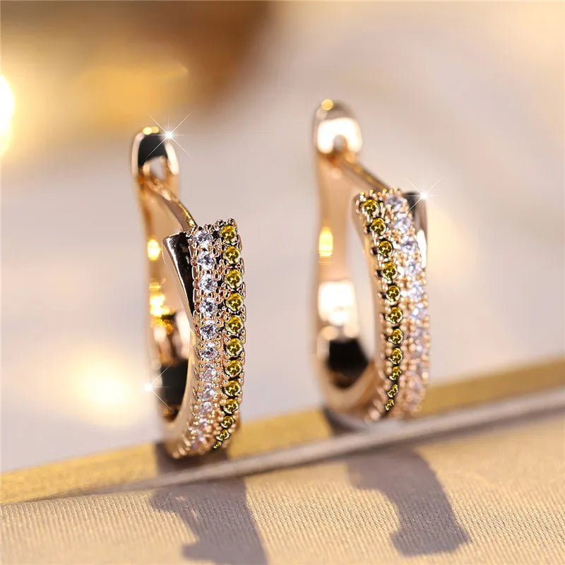 Boucles d'Oreilles Clip Zircon Rouge - Femme - FoytiShop