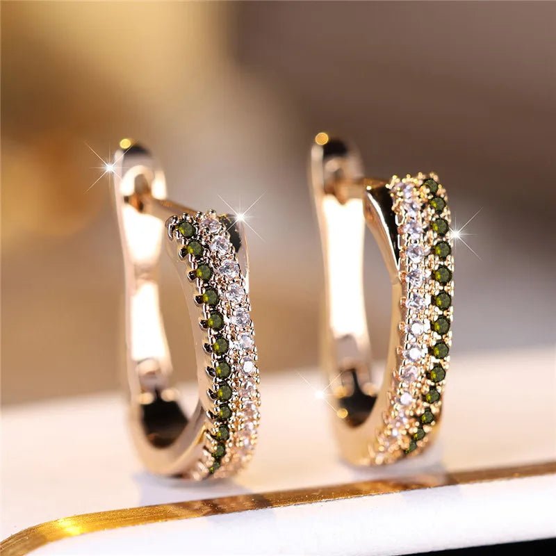 Boucles d'Oreilles Clip Zircon Rouge - Femme - FoytiShop
