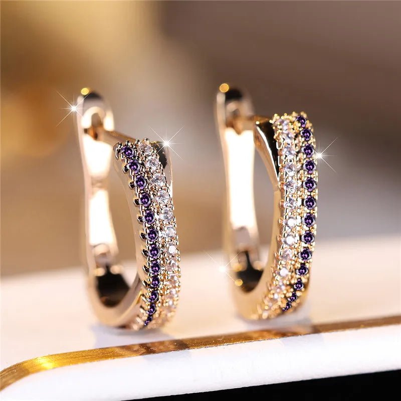 Boucles d'Oreilles Clip Zircon Rouge - Femme - FoytiShop