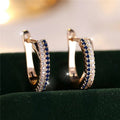 Boucles d'Oreilles Clip Zircon Rouge - Femme - FoytiShop
