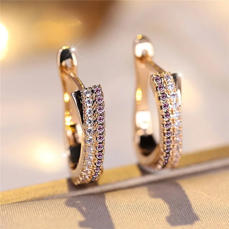 Boucles d'Oreilles Clip Zircon Rouge - Femme - FoytiShop