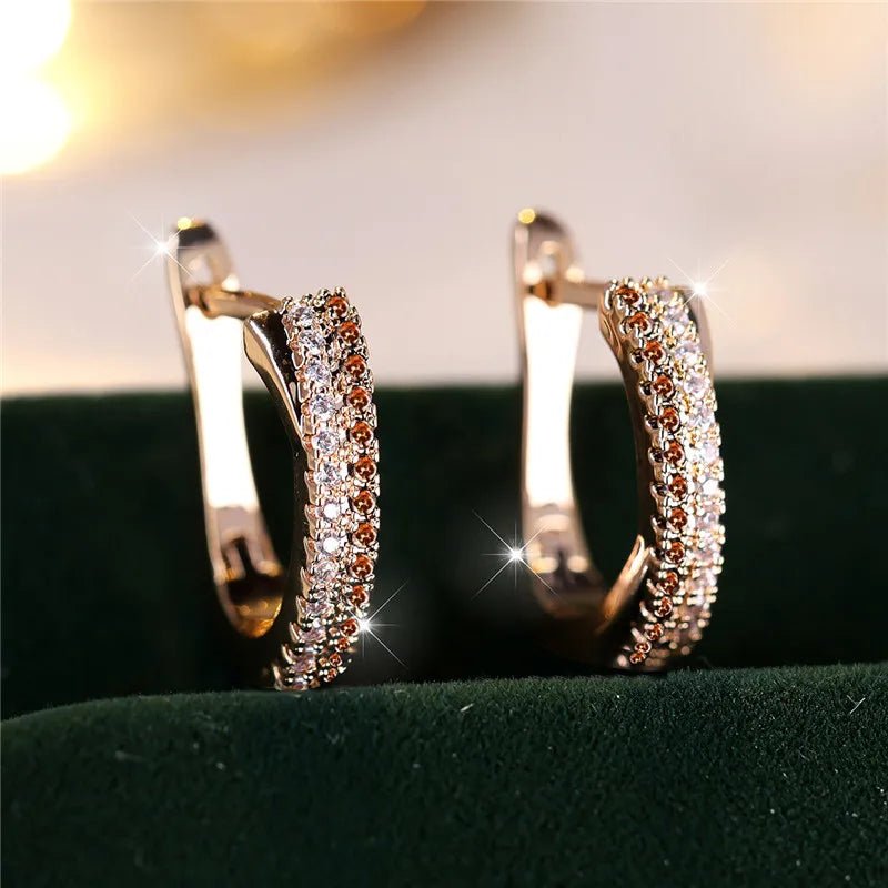 Boucles d'Oreilles Clip Zircon Rouge - Femme - FoytiShop