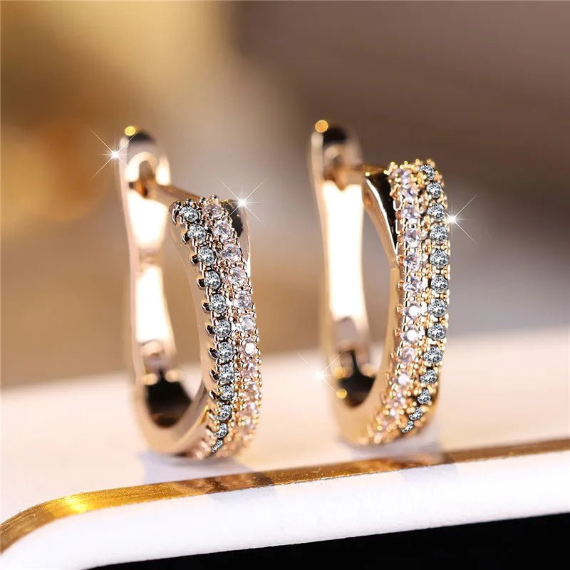 Boucles d'Oreilles Clip Zircon Rouge - Femme - FoytiShop