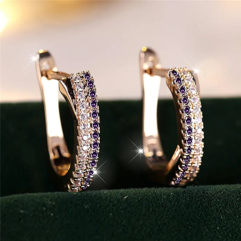 Boucles d'Oreilles Clip Zircon Rouge - Femme - FoytiShop