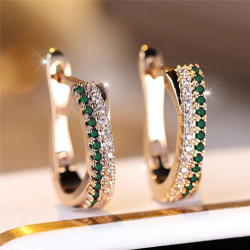 Boucles d'Oreilles Clip Zircon Rouge - Femme - FoytiShop