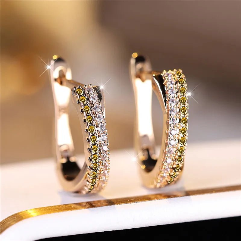 Boucles d'Oreilles Clip Zircon Rouge - Femme - FoytiShop