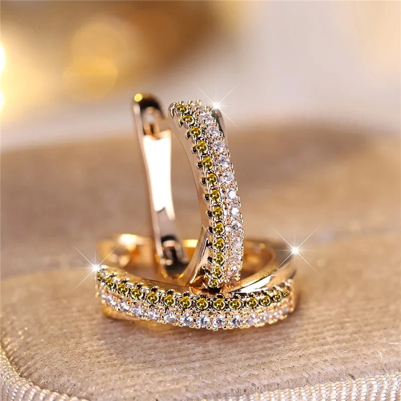 Boucles d'Oreilles Clip Zircon Rouge - Femme - FoytiShop