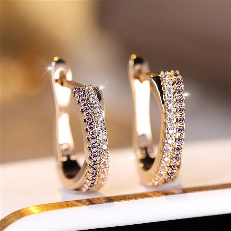 Boucles d'Oreilles Clip Zircon Rouge - Femme - FoytiShop