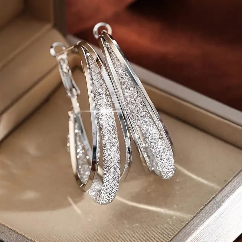 Boucles d'Oreilles Créoles Cristal - Femme - FoytiShop