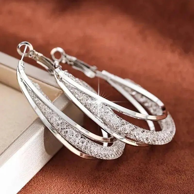 Boucles d'Oreilles Créoles Cristal - Femme - FoytiShop