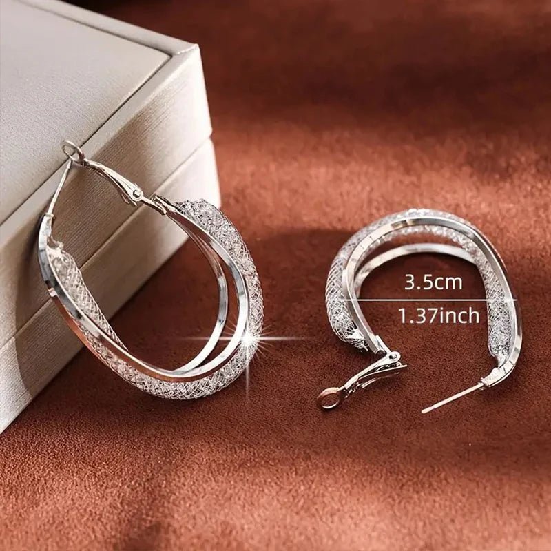 Boucles d'Oreilles Créoles Cristal - Femme - FoytiShop