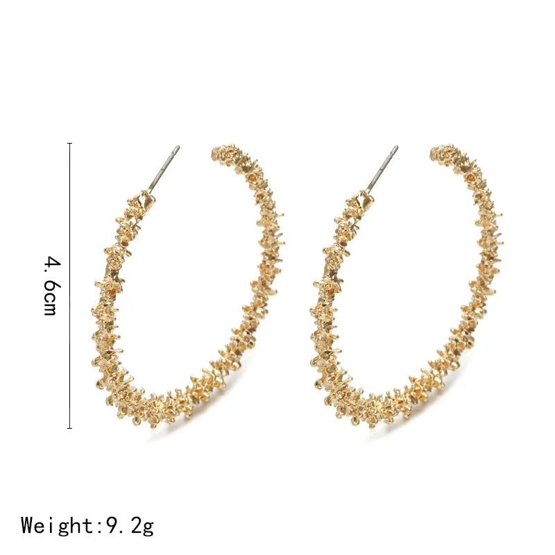 Boucles d'Oreilles Créoles Strass Grand Cercle - Couleur Or Femme Tendance - FoytiShop