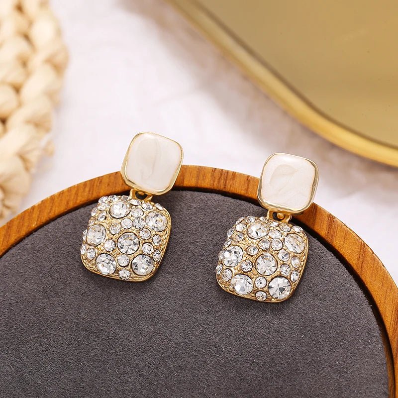 Boucles d'Oreilles Cristal Violet – Style Vintage Brillant - FoytiShop
