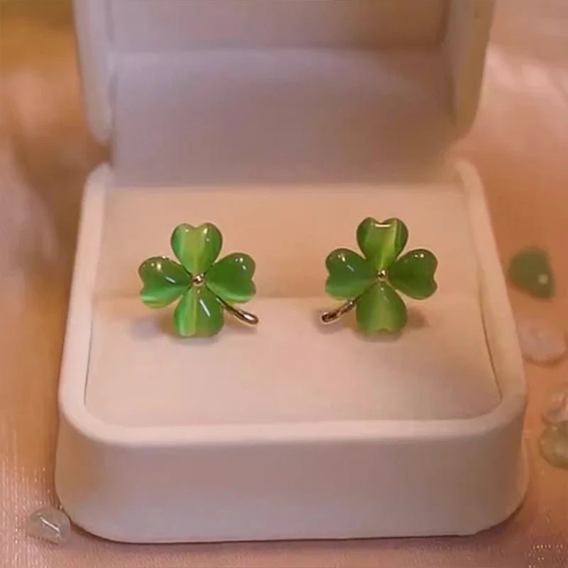 Boucles d'Oreilles Feuilles Vertes - Femme - FoytiShop