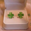 Boucles d'Oreilles Feuilles Vertes - Femme - FoytiShop