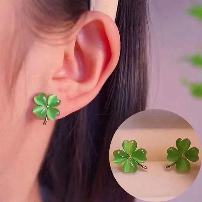 Boucles d'Oreilles Feuilles Vertes - Femme - FoytiShop