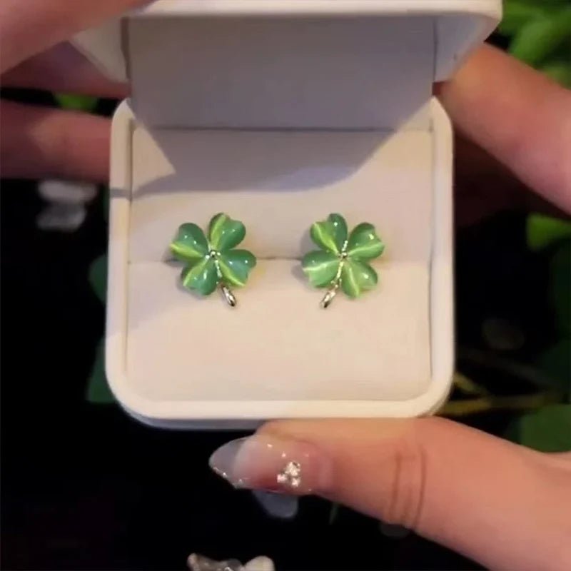 Boucles d'Oreilles Feuilles Vertes - Femme - FoytiShop