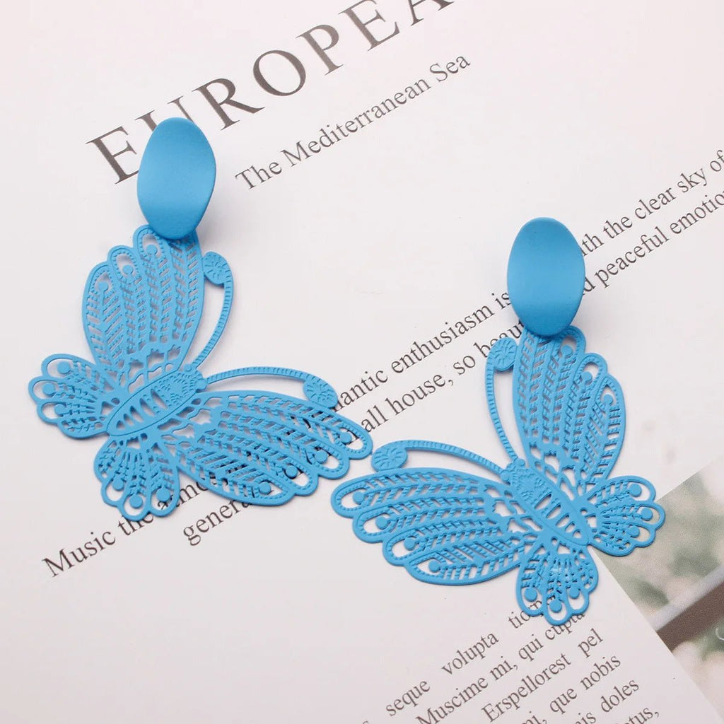 🌸 Boucles d'Oreilles Fleur Forêt Noire - Motif Ajouré Goutte d'Eau Style Coréen - FoytiShop