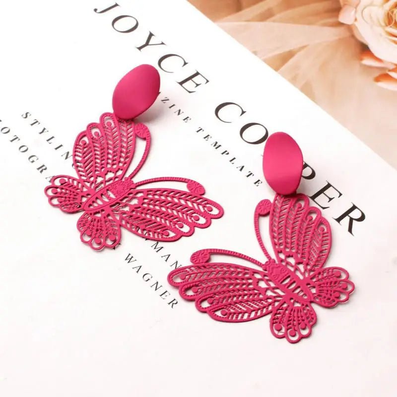🌸 Boucles d'Oreilles Fleur Forêt Noire - Motif Ajouré Goutte d'Eau Style Coréen - FoytiShop