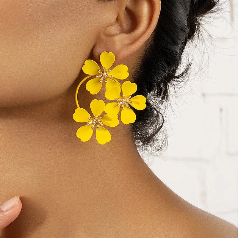Boucles d'Oreilles Fleur Vintage – Style Bohème Été - FoytiShop