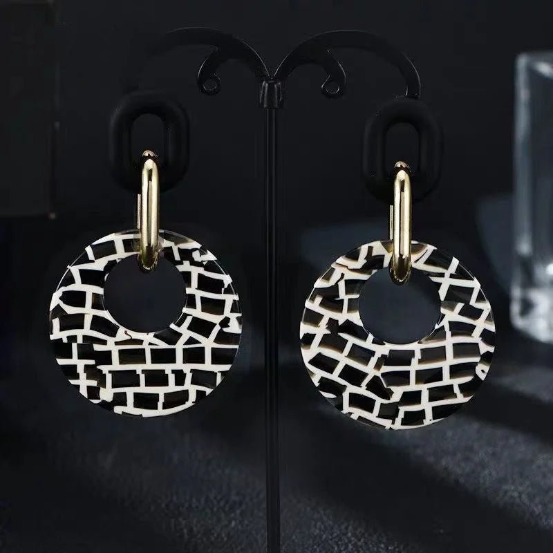 🔶 Boucles d'Oreilles Imprimés Géométrique - Design Moderne - FoytiShop