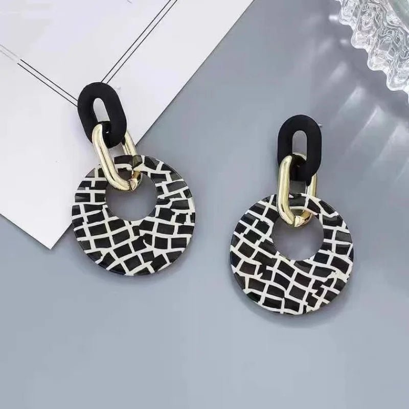 🔶 Boucles d'Oreilles Imprimés Géométrique - Design Moderne - FoytiShop