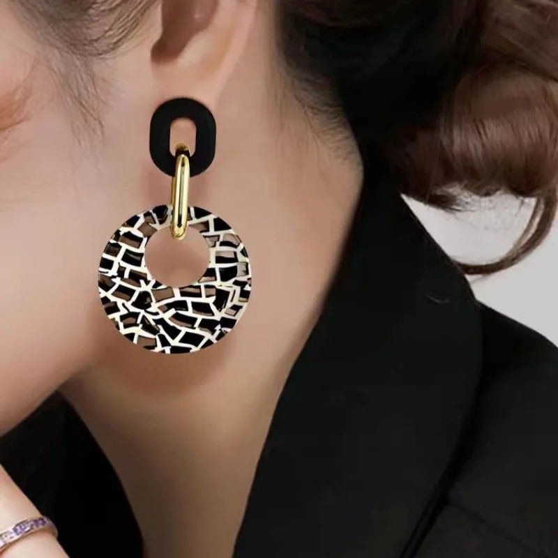 🔶 Boucles d'Oreilles Imprimés Géométrique - Design Moderne - FoytiShop