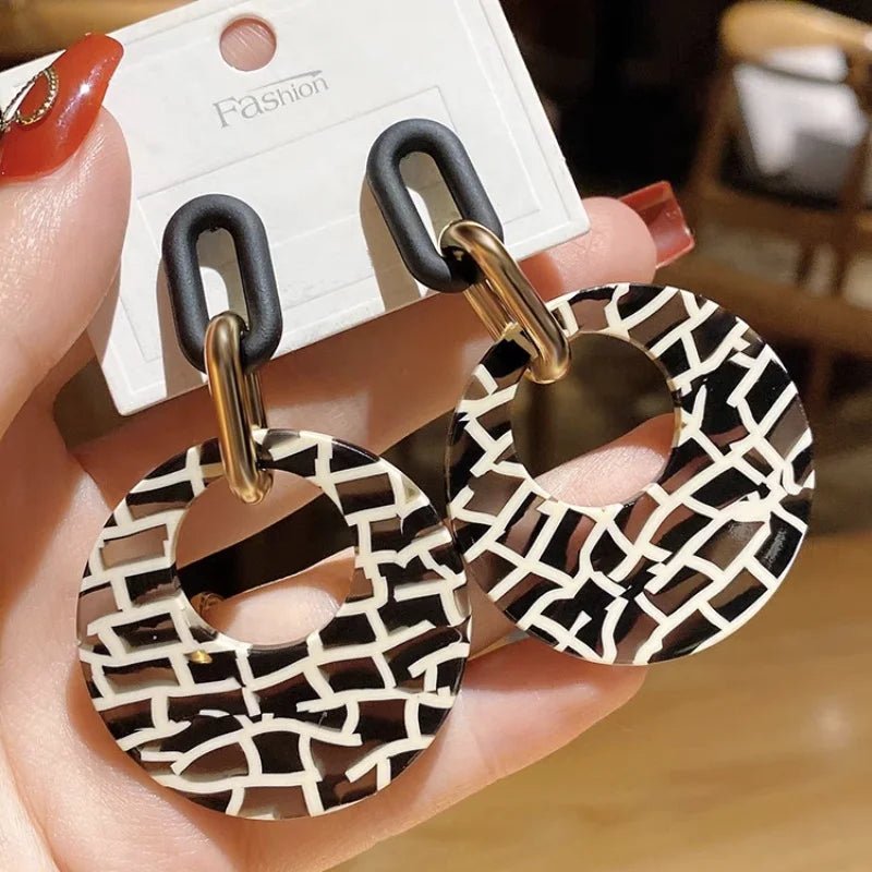 🔶 Boucles d'Oreilles Imprimés Géométrique - Design Moderne - FoytiShop