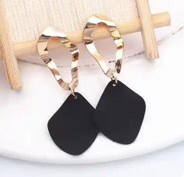 Boucles d'Oreilles Losange Bicolore – Style Punk Doré - FoytiShop