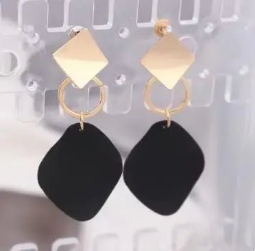 Boucles d'Oreilles Losange Bicolore – Style Punk Doré - FoytiShop
