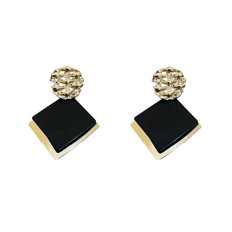 Boucles d'Oreilles Losange Bicolore – Style Punk Doré - FoytiShop