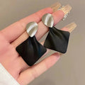 Boucles d'Oreilles Losange Bicolore – Style Punk Doré - FoytiShop