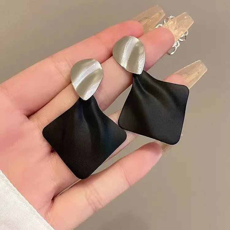 Boucles d'Oreilles Losange Bicolore – Style Punk Doré - FoytiShop