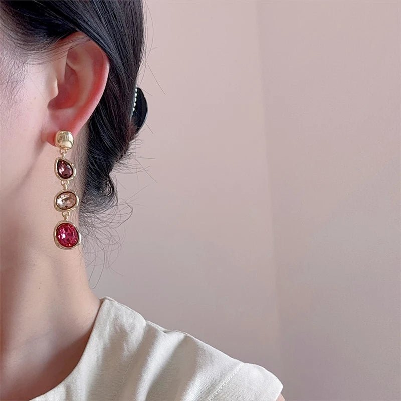 Boucles d'Oreilles Métal et Verre - Femme - FoytiShop