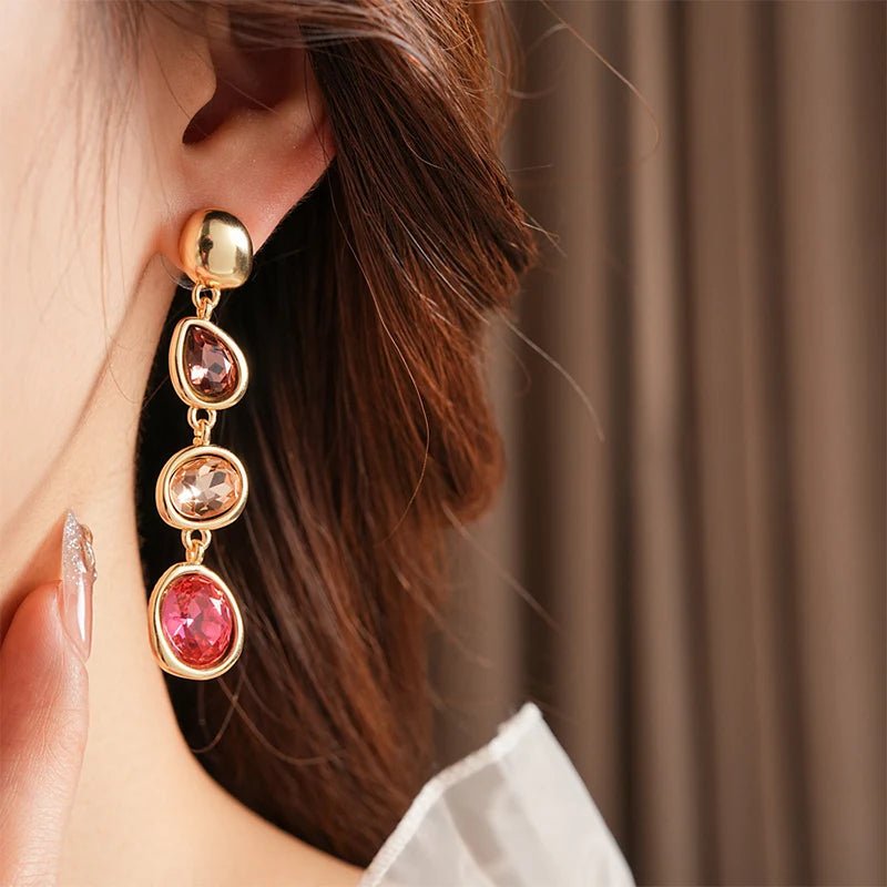 Boucles d'Oreilles Métal et Verre - Femme - FoytiShop