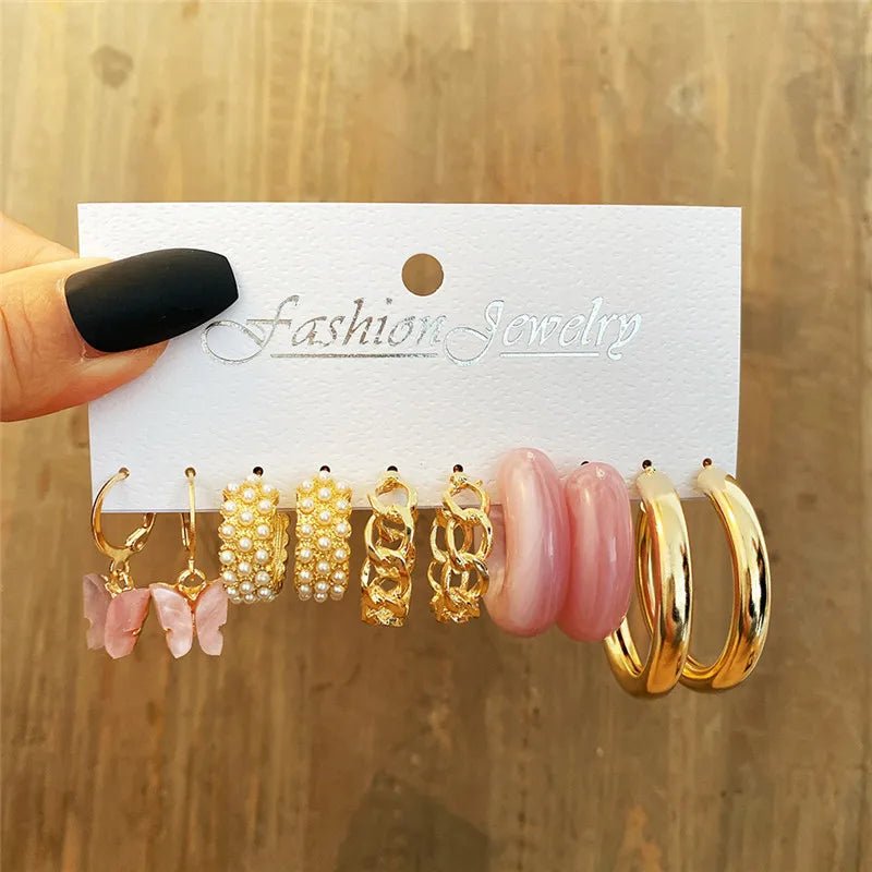 🦋 Boucles d'Oreilles Papillon Acrylique Creux - Design Élégant Femme - FoytiShop