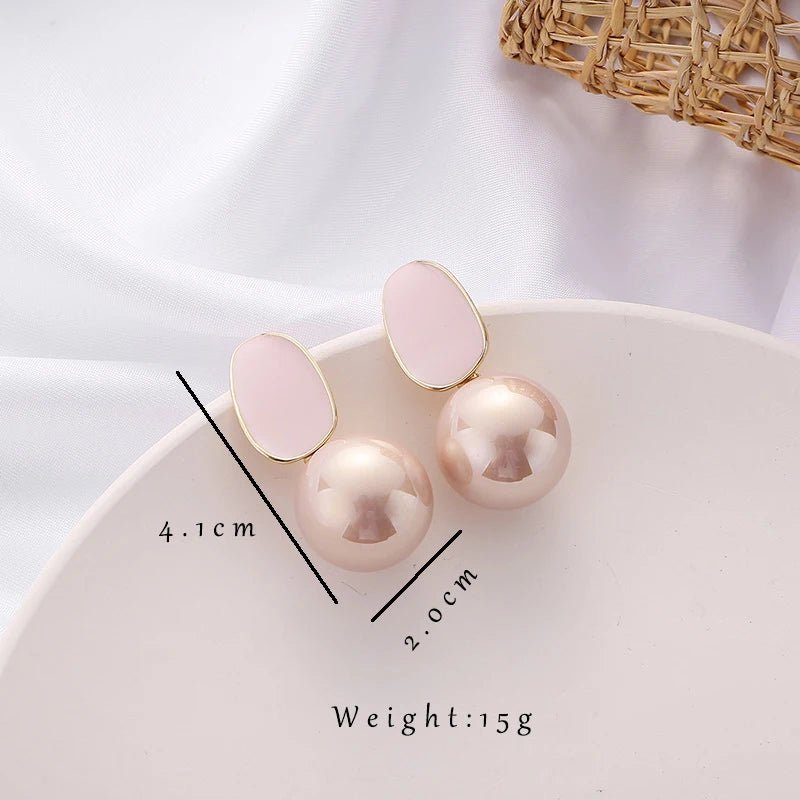 Boucles d'Oreilles Perles Émail – Noir, Blanc & Rose - FoytiShop