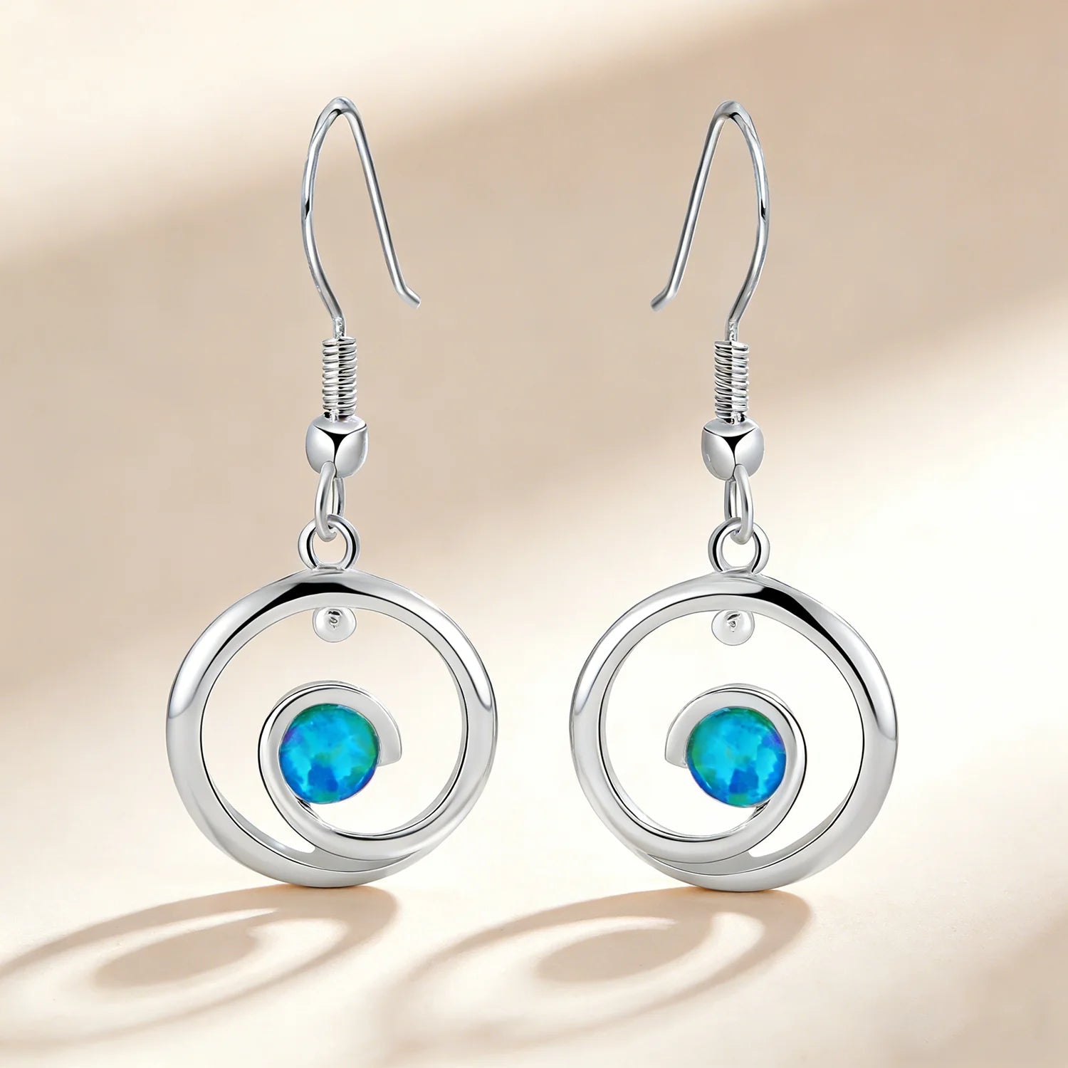 Boucles d’Oreilles Pierre Bleue Chic — Élégance Lumineuse - FoytiShop